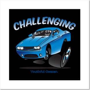 Challenging Cartoon Car Toon Posters and Art